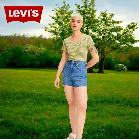 Levi's, Premium High Loose Shorts, Size 25, Blue - Picture 1 of 10
